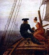 Caspar David Friedrich On the sailing-vessel oil on canvas